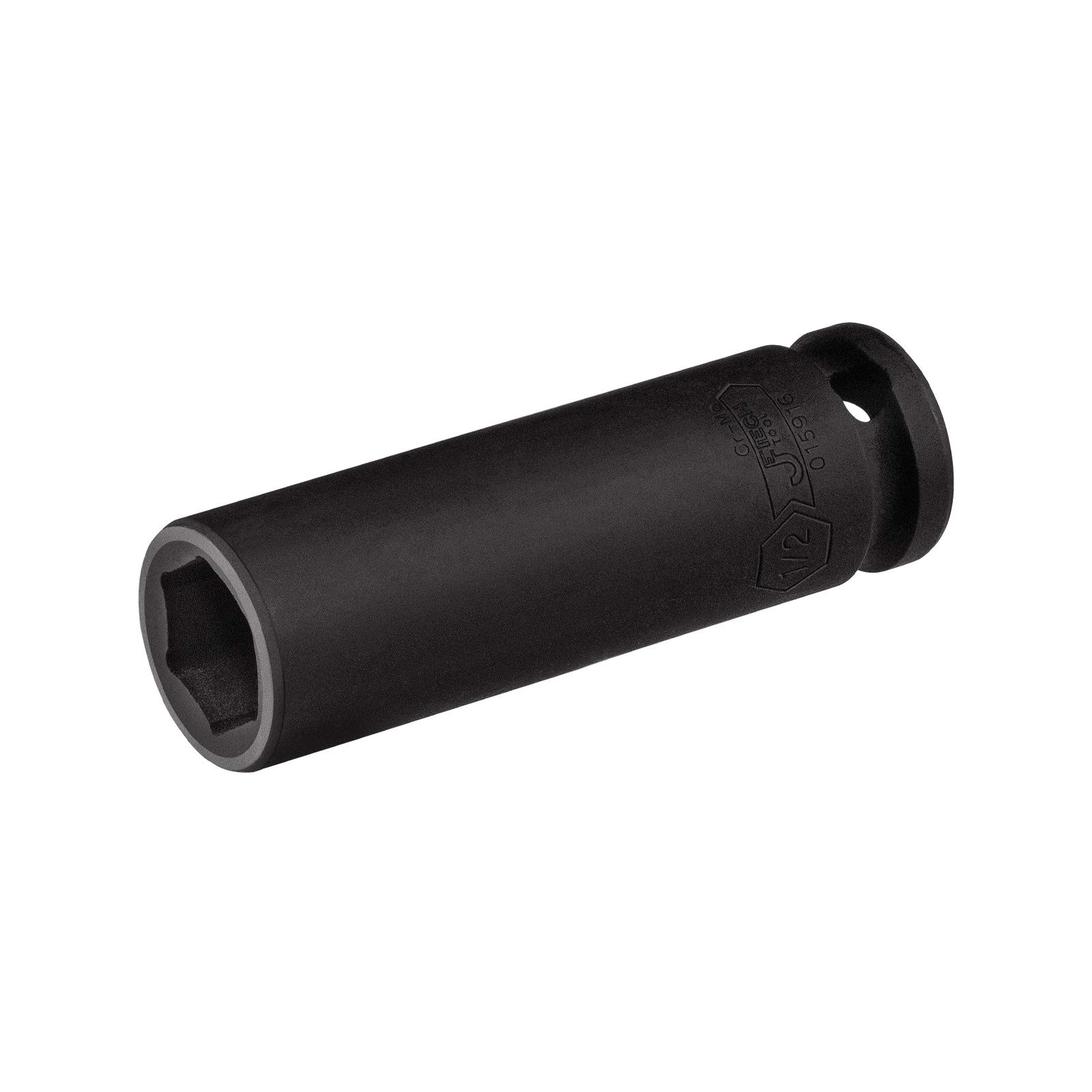 Jetech 3/8 Inch Drive 1/2 Deep Impact Socket, Heat-Treated 1/2", Black