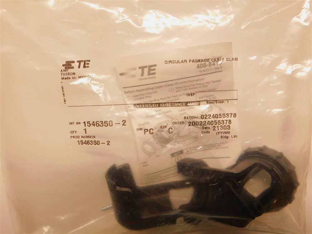 TE Connectivity 1546350-2 2-Pc. Right Angle Connector Backshell w/Clamp Size 23