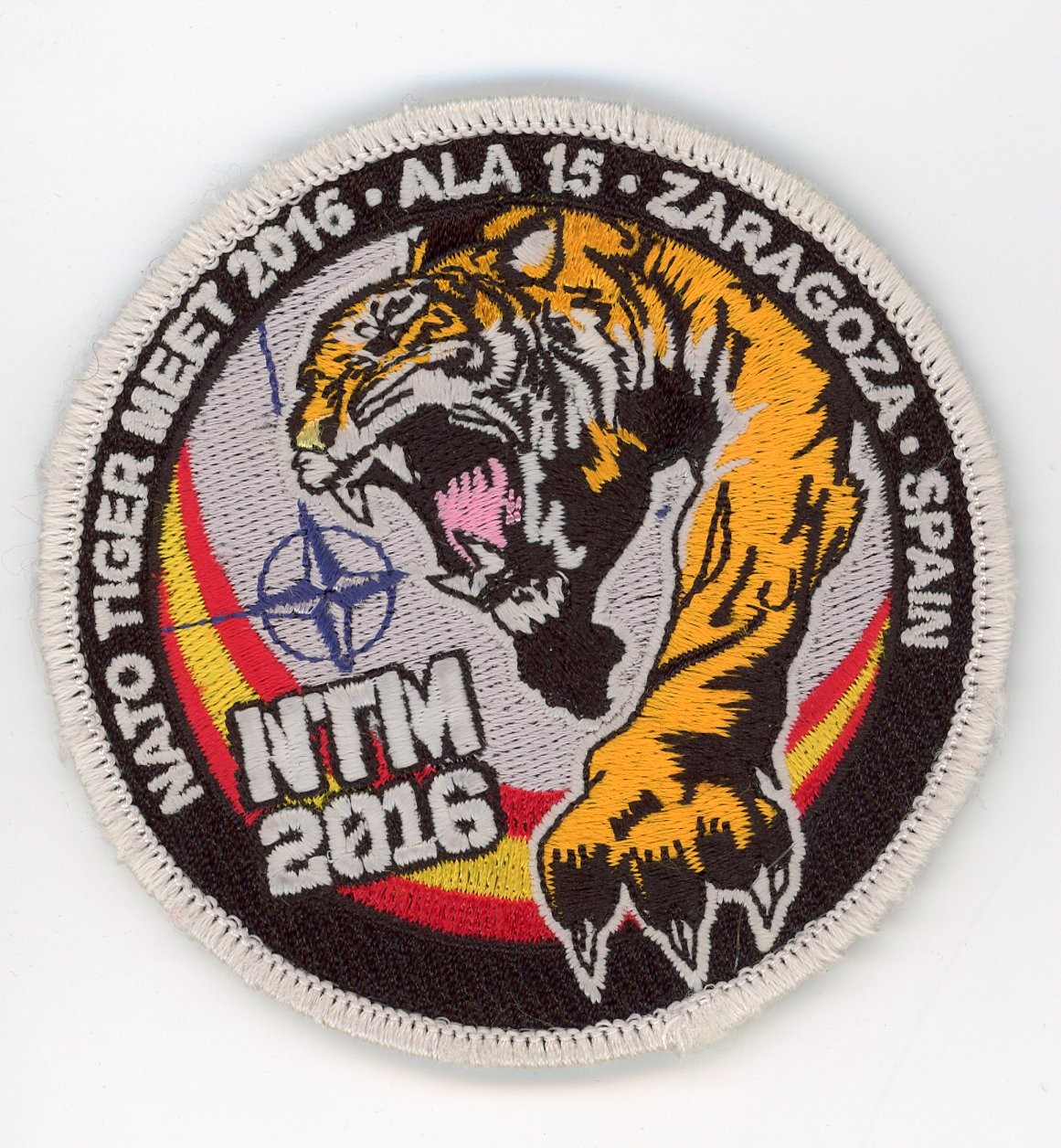 PATCH SPAIN ZARAGOZA AFB 15th WING F/A-18 NTM TIGER MEET 2016 GLOW IN THE DARK