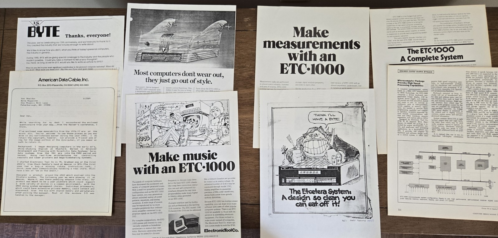 Electronic Tool Co. Early Microcomputer Literature, Photo ETC-1000