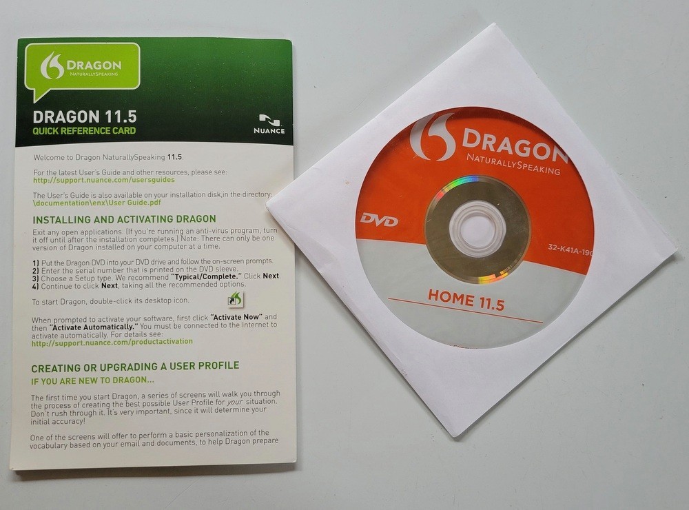 Dragon NaturallySpeaking Home 11.5 Speech Recognition Software - No Box/Headset