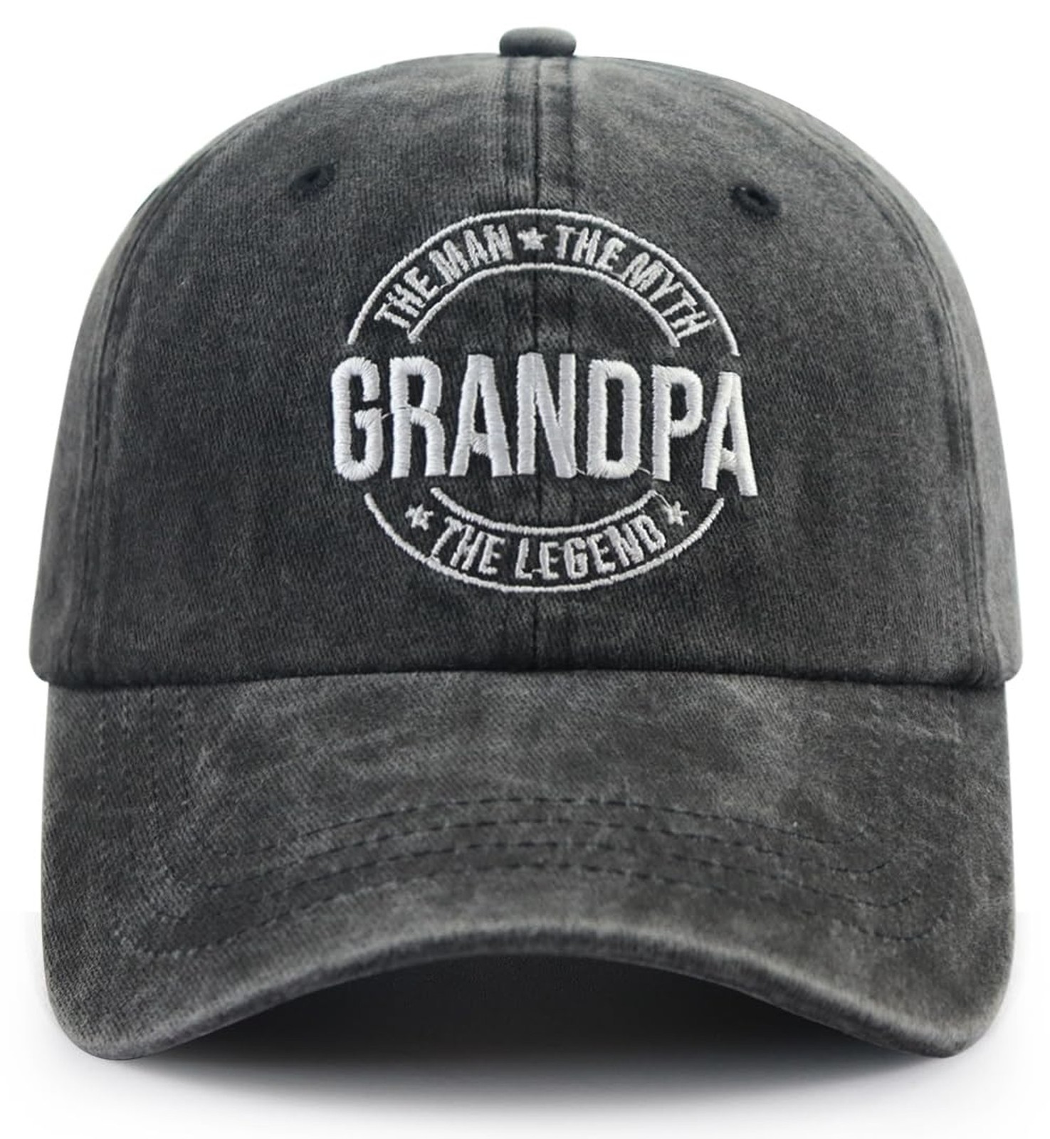 Grandpa The Man The Myth The Legend Hat for Men, Funny Adjustable Cotton Embr...