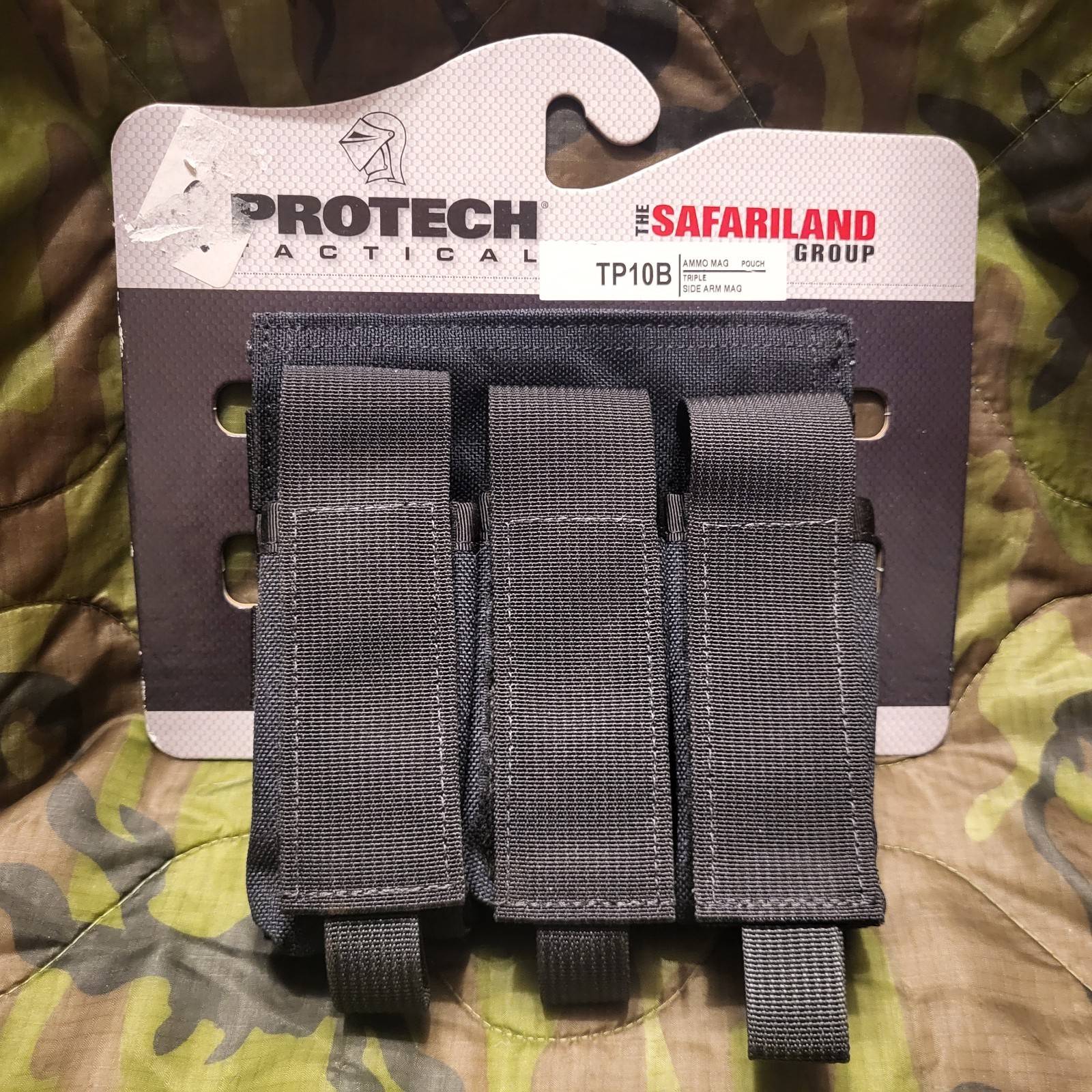 SAFARILAND Group Protech Tactical Black Triple Handgun Mag Pouch Molle TP10B