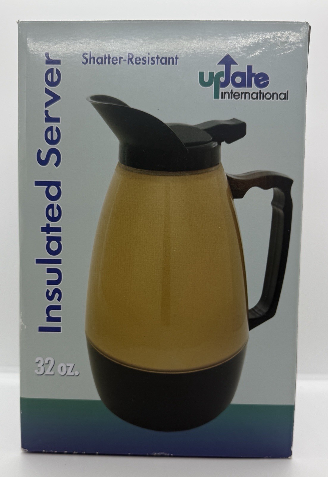 Update Int’l H422/20 20oz Black Gold Server Coffee Tea Hot Cold Carafe Open Box