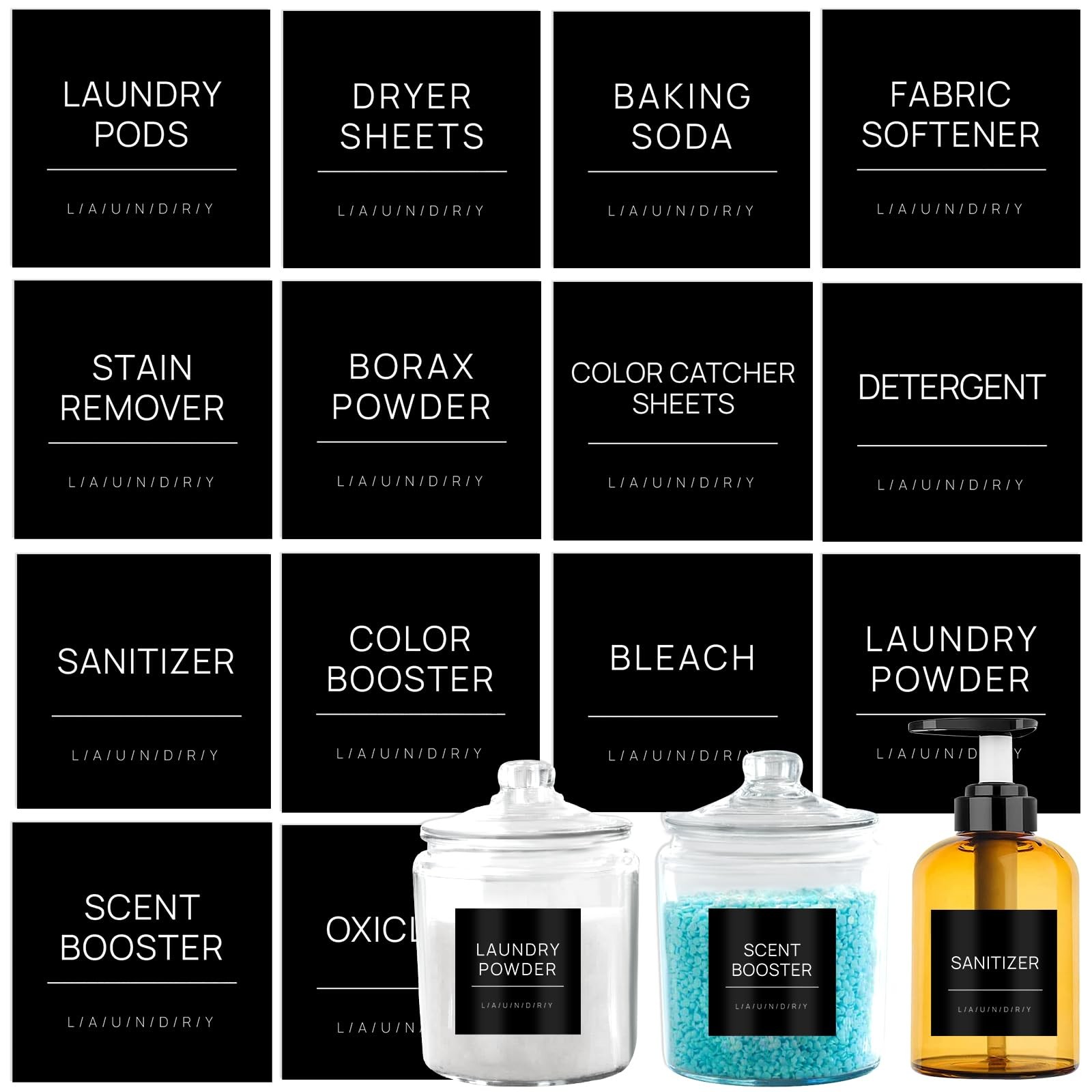 Laundry Labels For Jars14 Pcs Minimalist Laundry Room Sticker Labelsremovable Wa