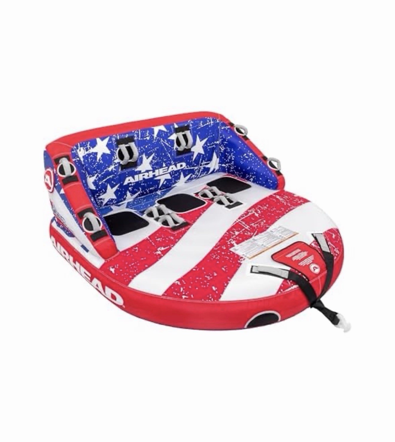 Airhead Super Mable 3 Rider Towable Tube Stars & Stripes Inflatable Boat Tube