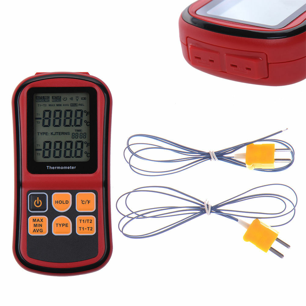 LCD K-Type Digital Thermometer Thermocouple Sensor Measurer Min/Max/Avg °C/°F
