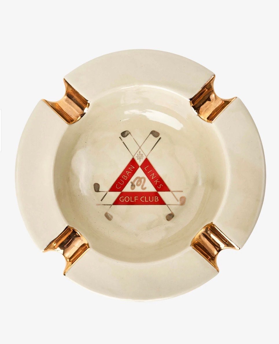 NEW MALBON HOTEL ASHTRAY EDIE PARKER COLLECTIBLE GOLF CERAMIC HEAVY SOLDOUT