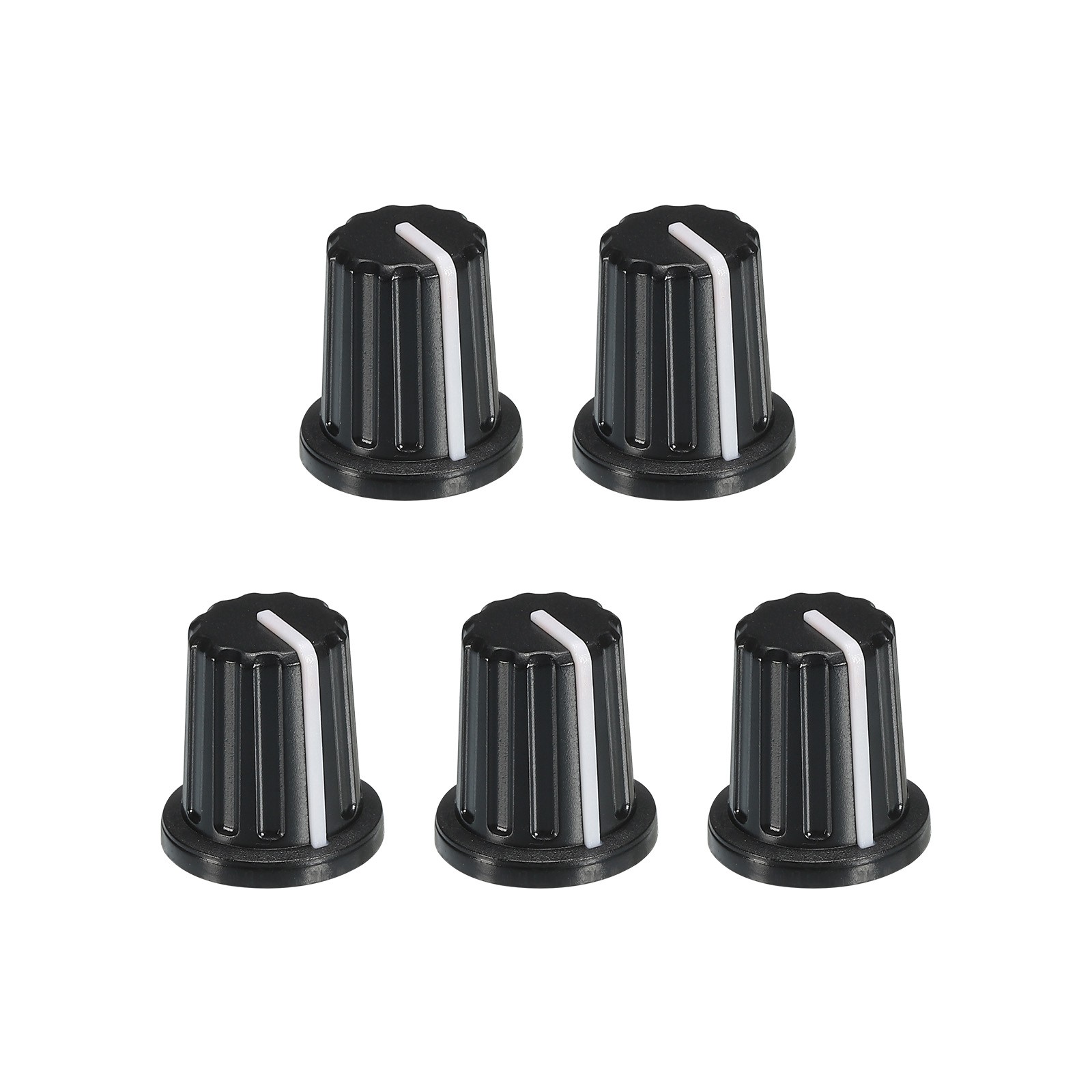 Potentiometer Control Knob ABS Guitar Knob for Bass 270 Degrees Black 5PCS