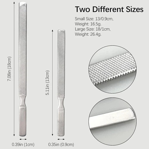 Nail File Stainless Steel Professional Manicure Polishing Tool 1PC 2PCS