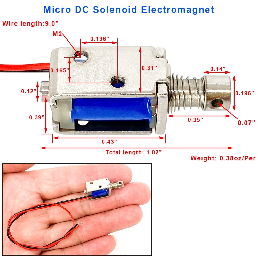 4Pcs DC 12V Micro Push Pull Solenoid Electromagnet Mini Solenoid Linear Actua...