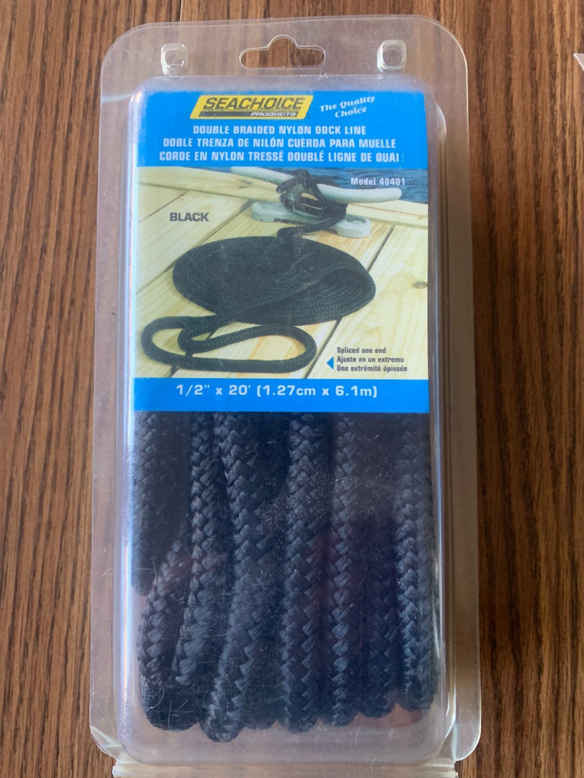 Sea Choice Double Braided Nylon Dock Line 1/2" X 20' - Spliced on one end