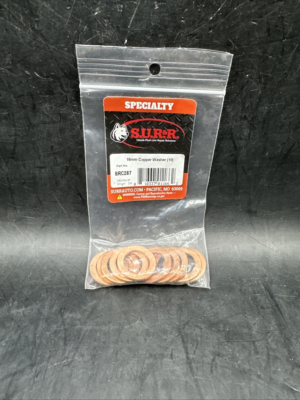 S.U.R. & R. BRC287 16mm Copper Washer   Qty. 10