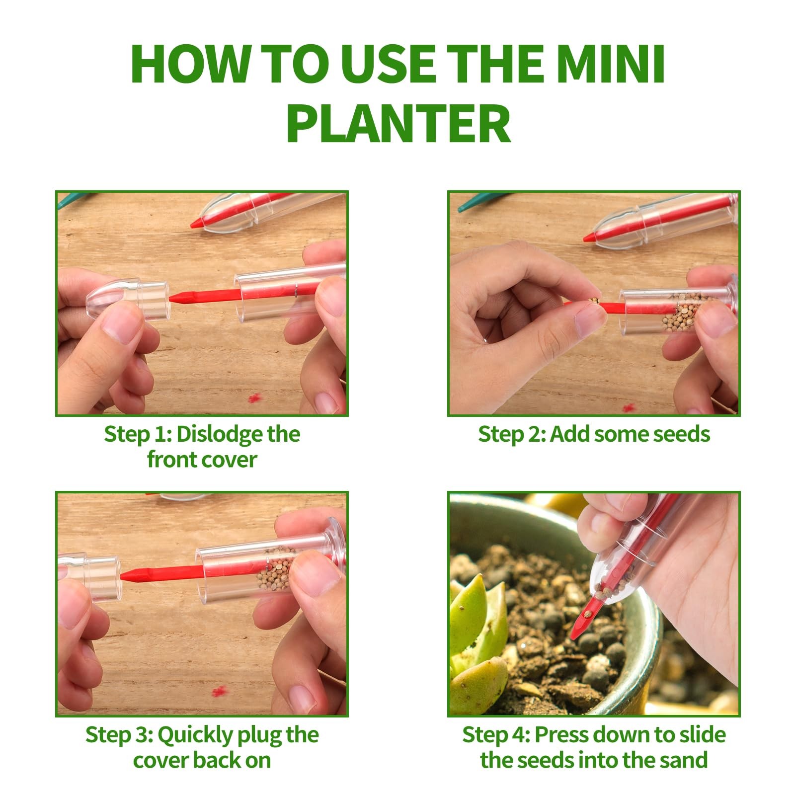 12pcs Mini Handheld Seed Spreader Kit, Small Planter as shown in the picture