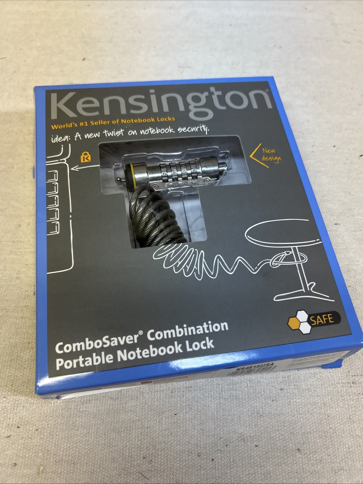 Kensington Self Coiling Combination Portable Notebook Lock #K64515