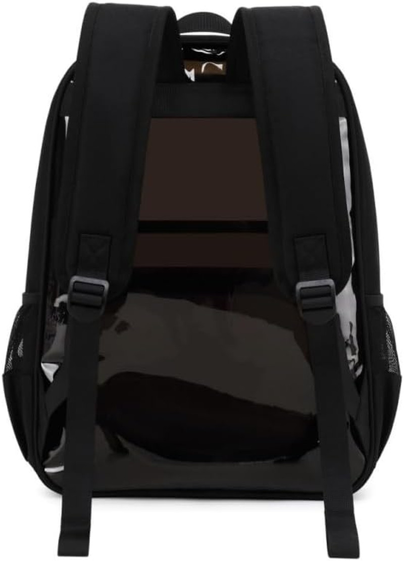 Large Heavy-Duty Clear Backpack with Multiple Compartments, Transparent Bookbag