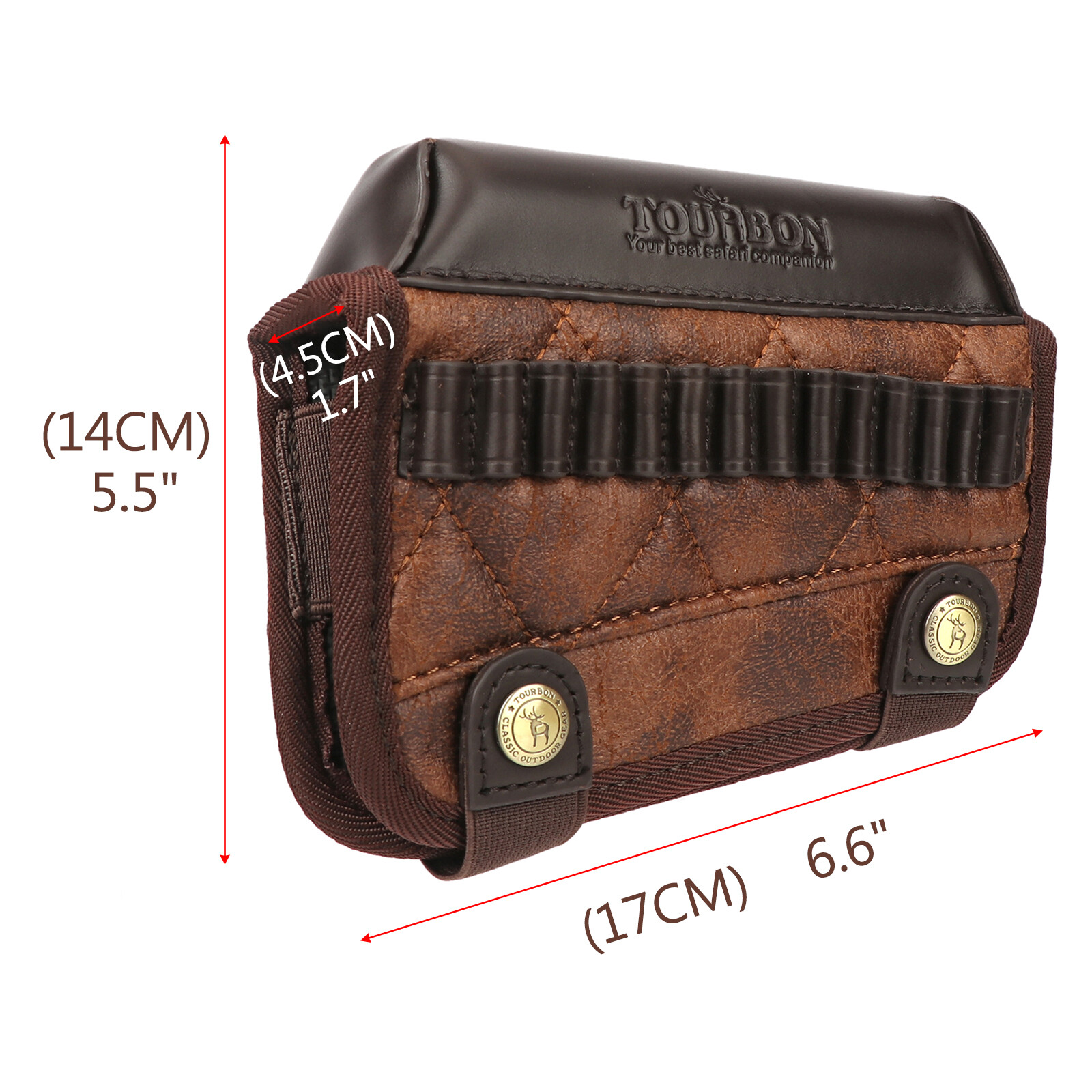 Tourbon Cheek Rest Comb Riser .22LR Cal Rifle Ammo Holder Padded PU& Leather US