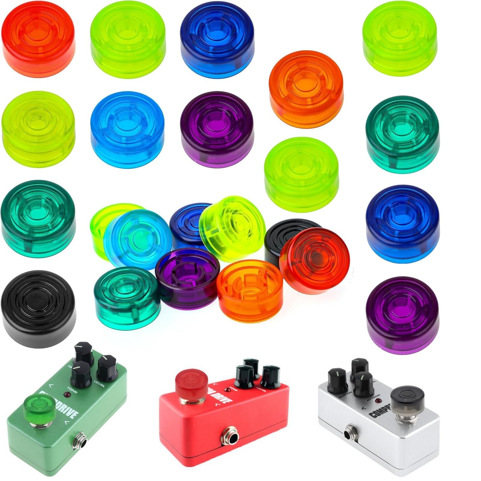 Guitar Effect Pedal Foot Switch Protection Caps 24Pcs, Effect Footswitch Topp...