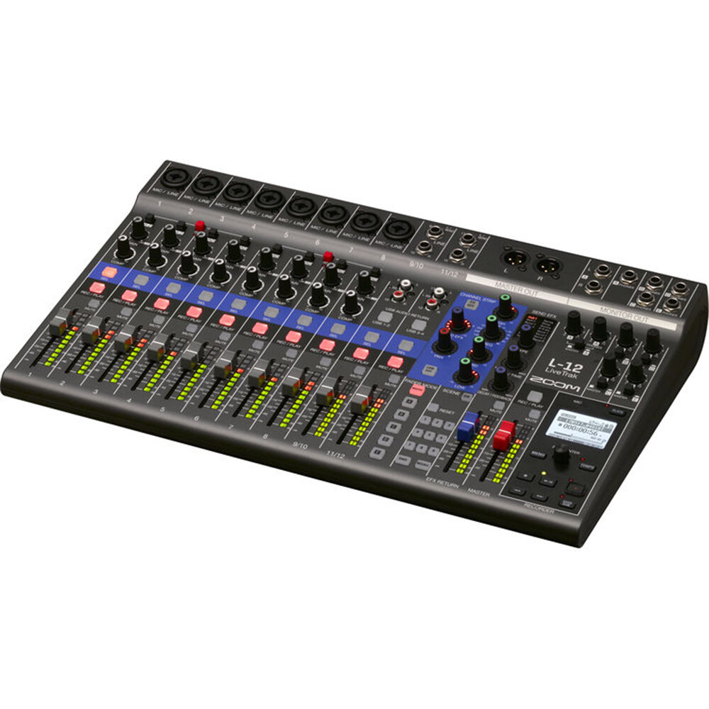 Zoom LiveTrak L-12 - 12-Channel Digital Mixer & Multitrack Recorder with Cables