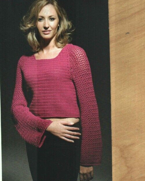 ANIKA SWEATER 5 SIZES WOMEN'S CROCHET PATTERN INSTRUCTIONS