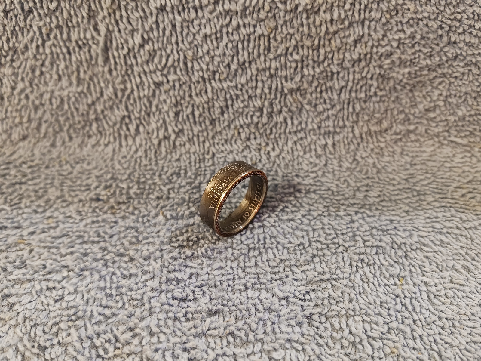 Virginia Handcrafted   Washington Quarters coin ring, 2000,  size 6  -1/2