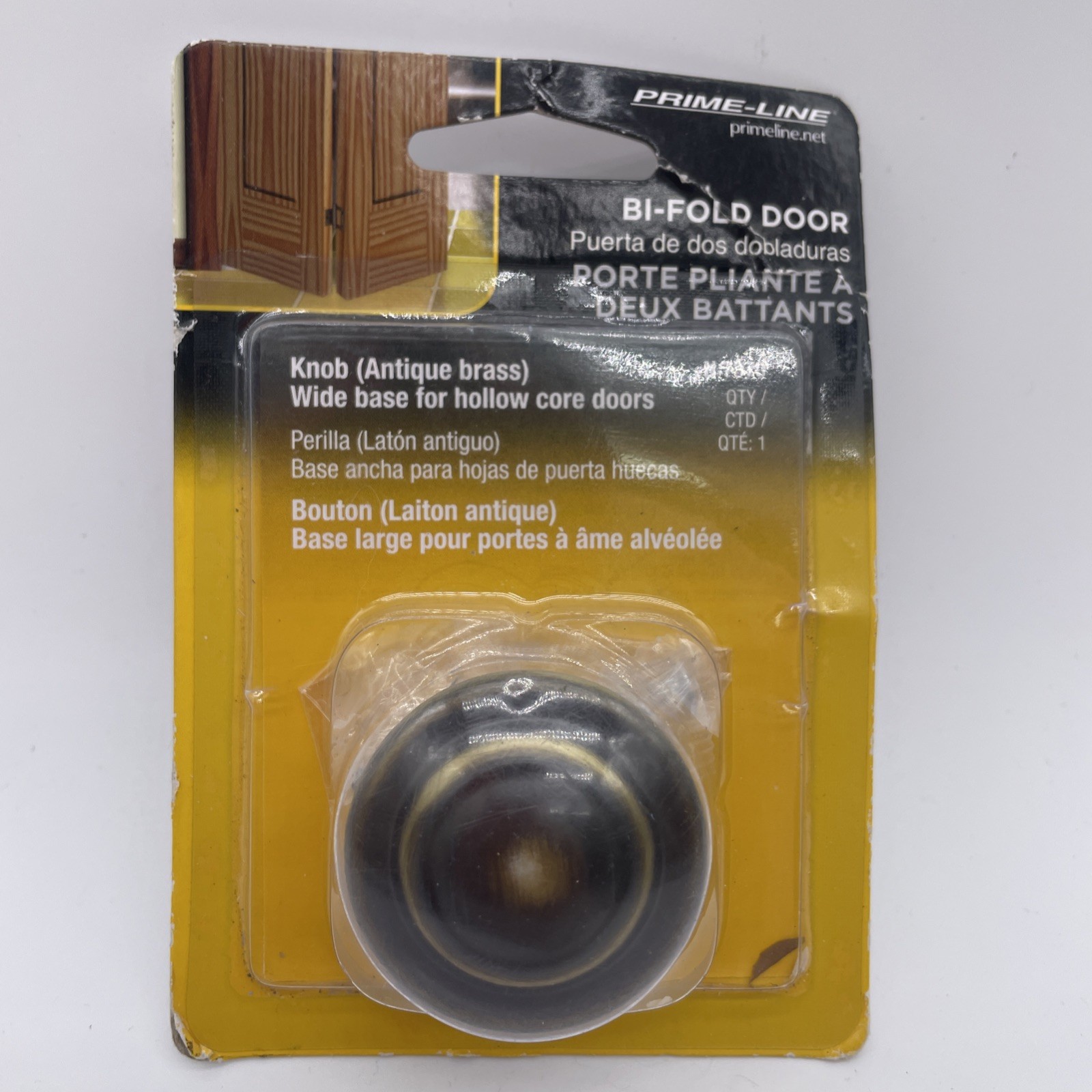 Prime-Line 1-11/16 in., Antique Brass Bi-fold Door Pull Knob