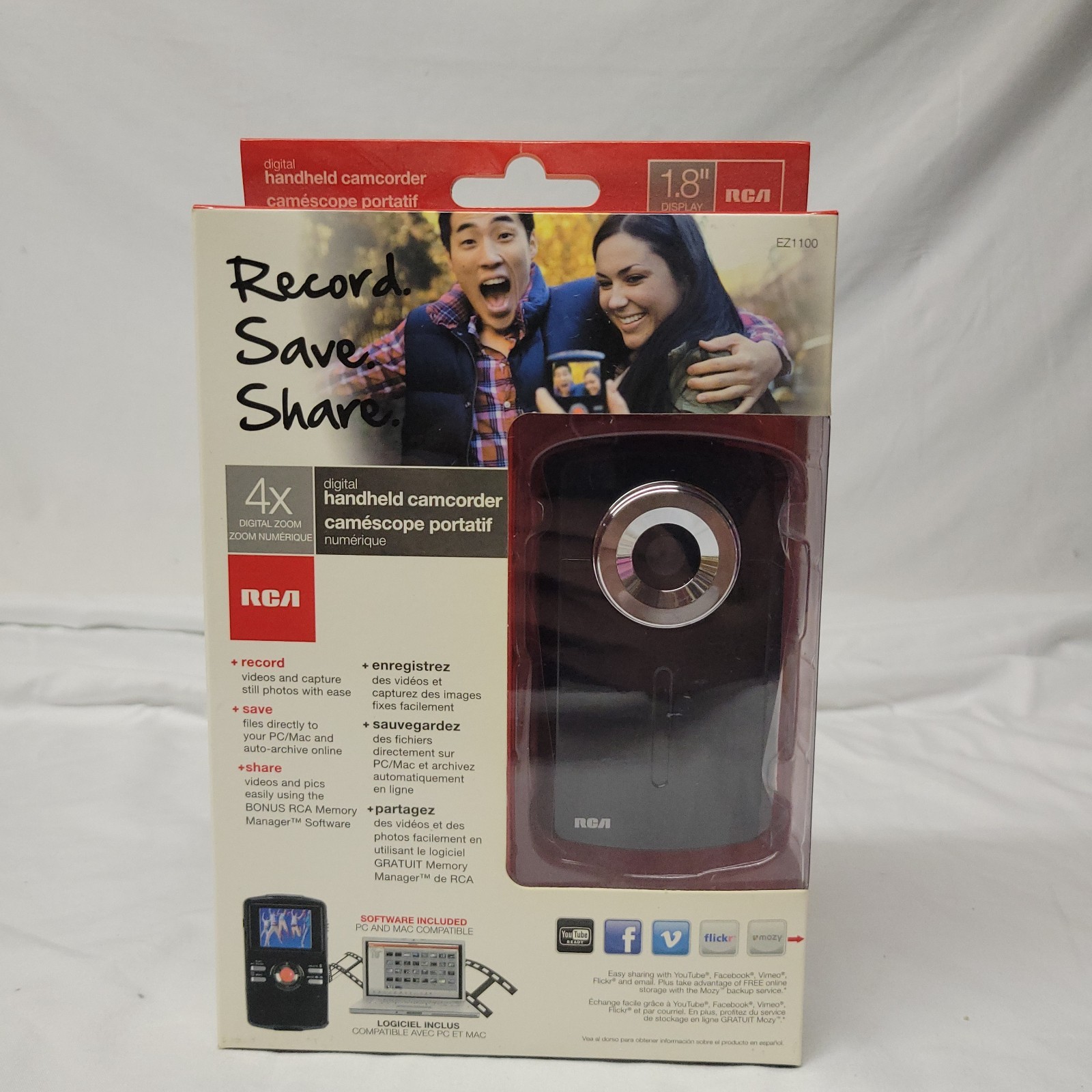 NEW! RCA DIGITAL HANDHELD CAMCORDER EZ1000A HIGH QUALITY RECORD SHARE SAVE VIDEO