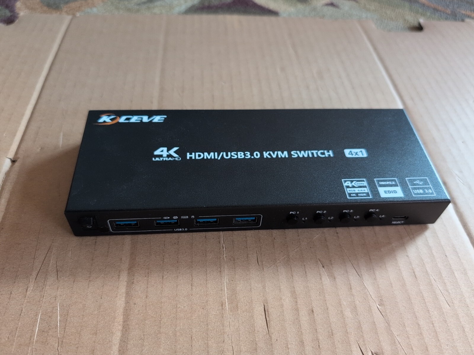 KCEVE HDMI USB3.0 KVM Switch 4x1 Model KC-KVM401A