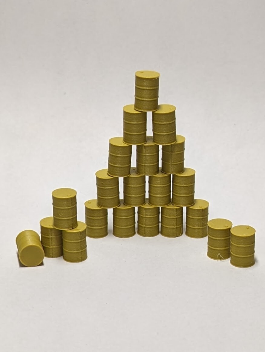 (25) - 55 Gallon Drum Barrels 1:87 HO Scale Lot Walthers Herpa Promotex Wiking