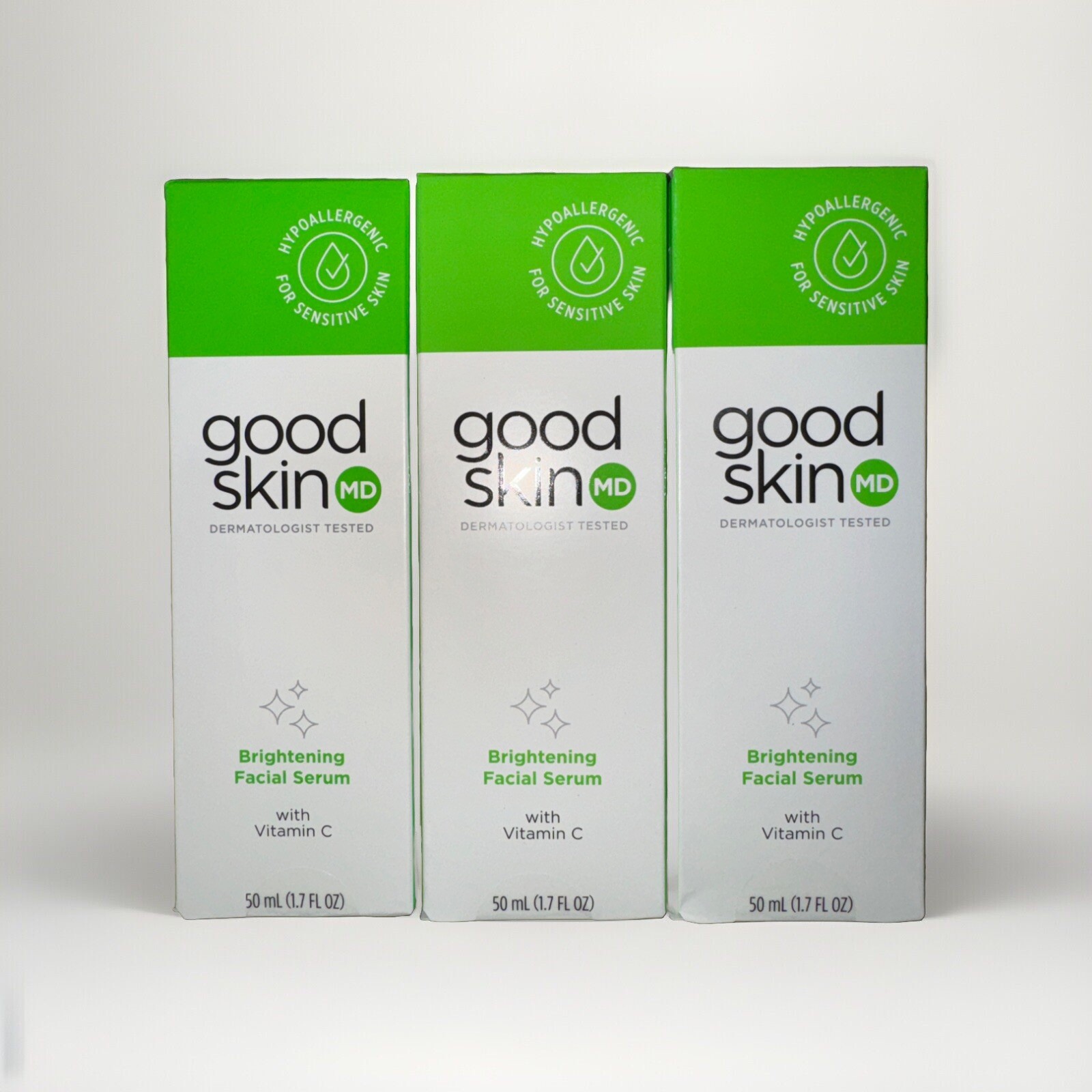Lot Of 3 Good Skin Md Dermatologist Tested Brightening Facial Serum 1.7oz