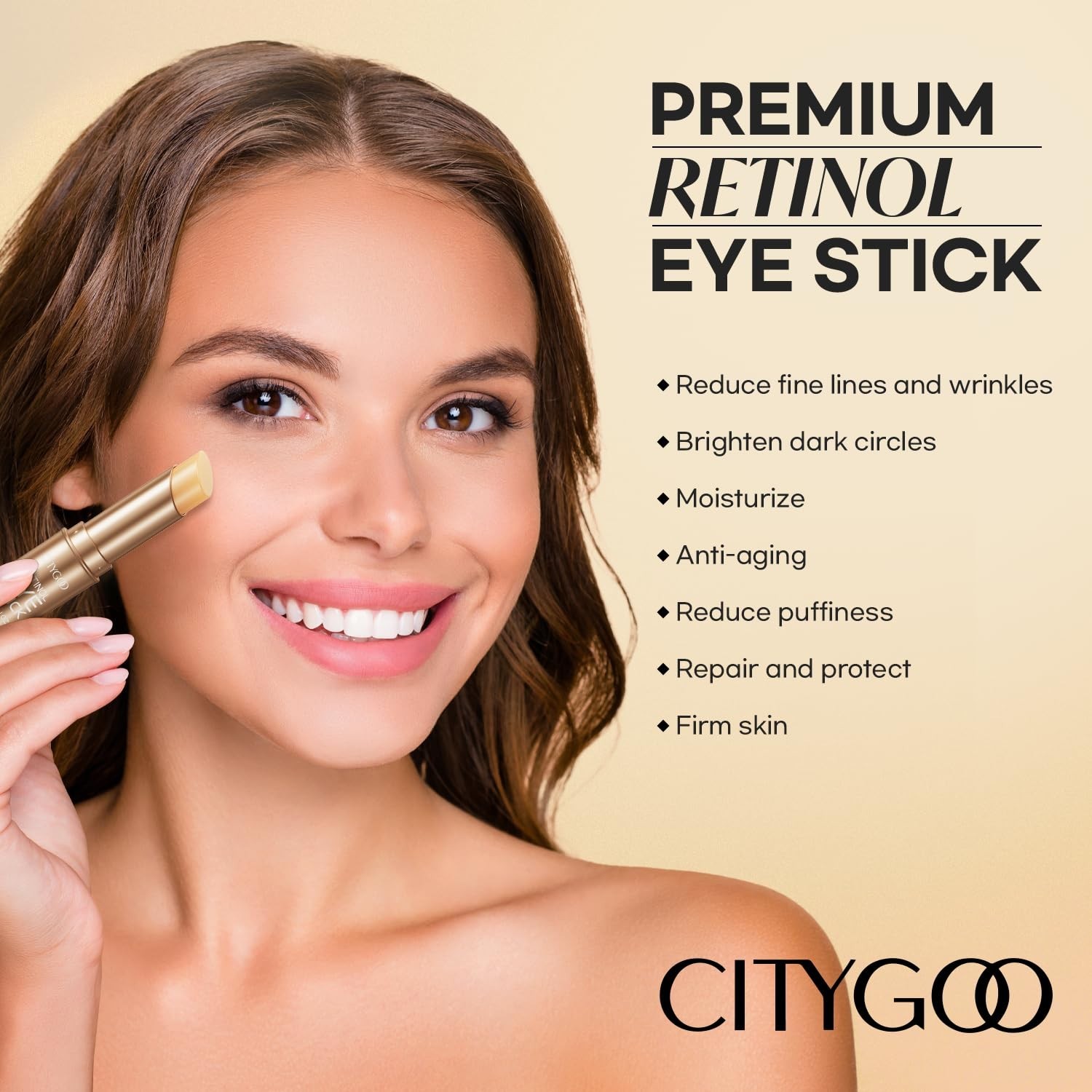 Retinol Eye Stick With Collagen, Hyaluronic Acid For Dark Circle, Under Eye C...