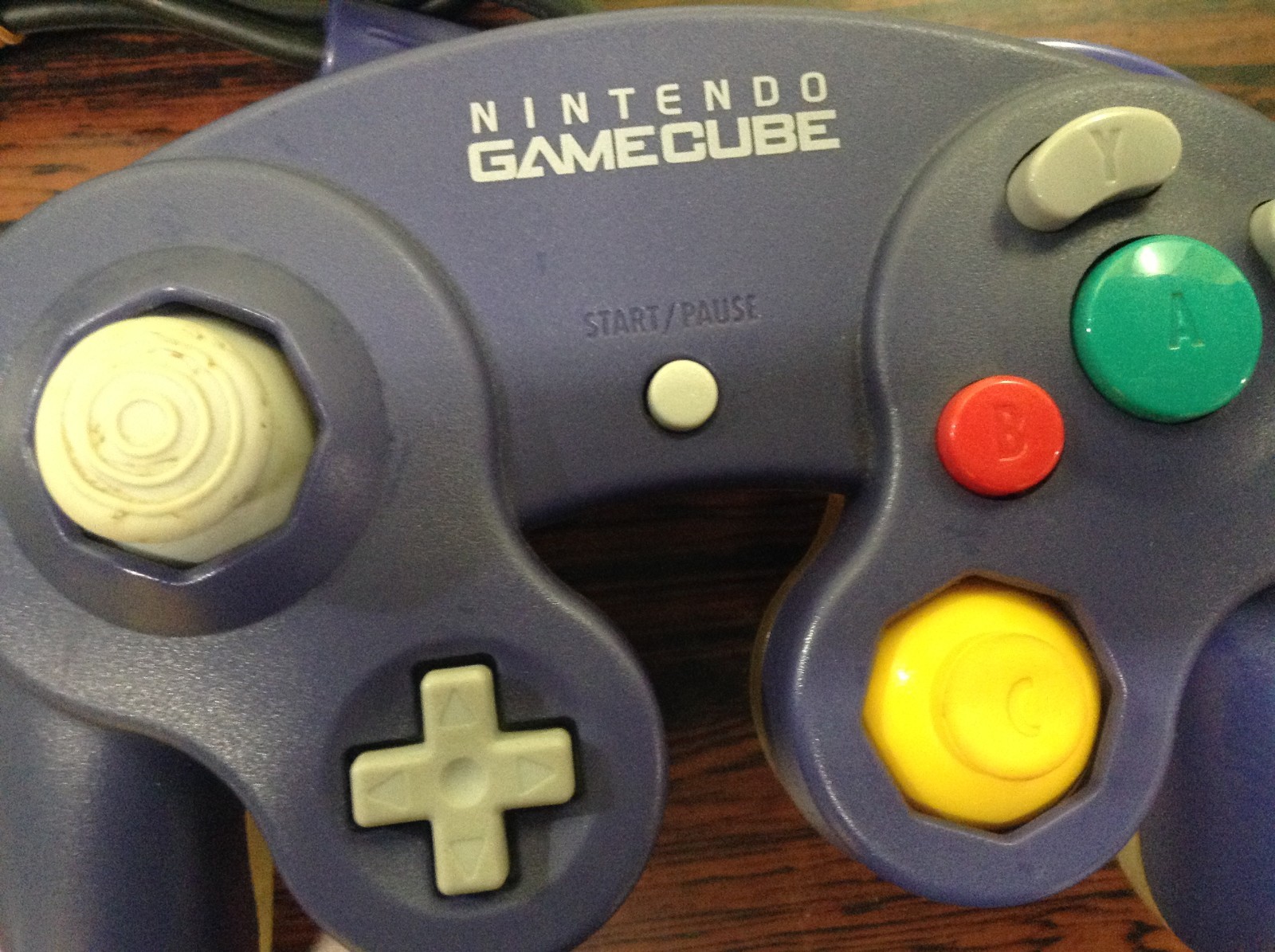 Nintendo GameCube Controller Indigo Clear Back DOL-003 Wired Japan Tested J85