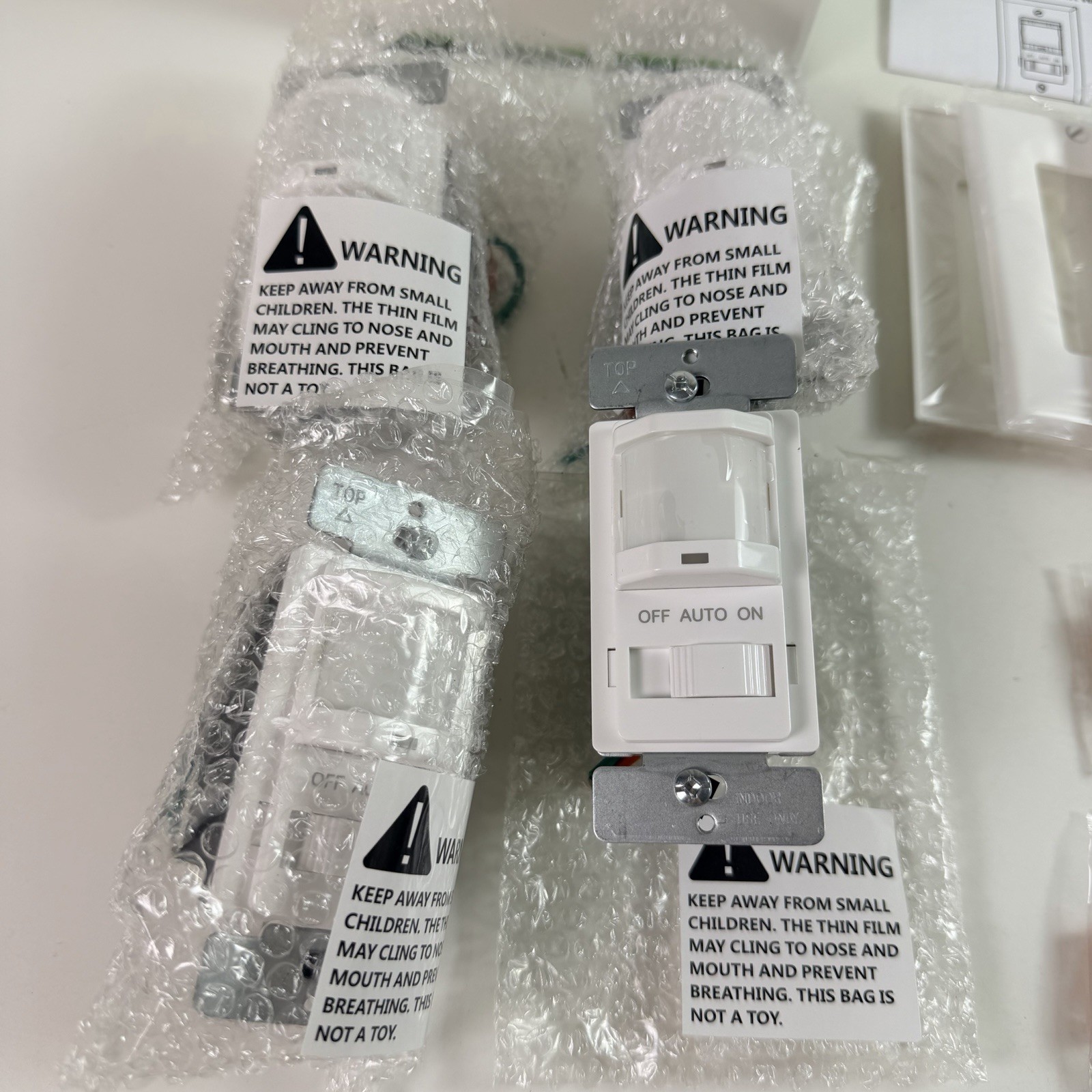 x4 TOPGREENER TSOS5 in-Wall PIR Motion Sensor Light Switch White