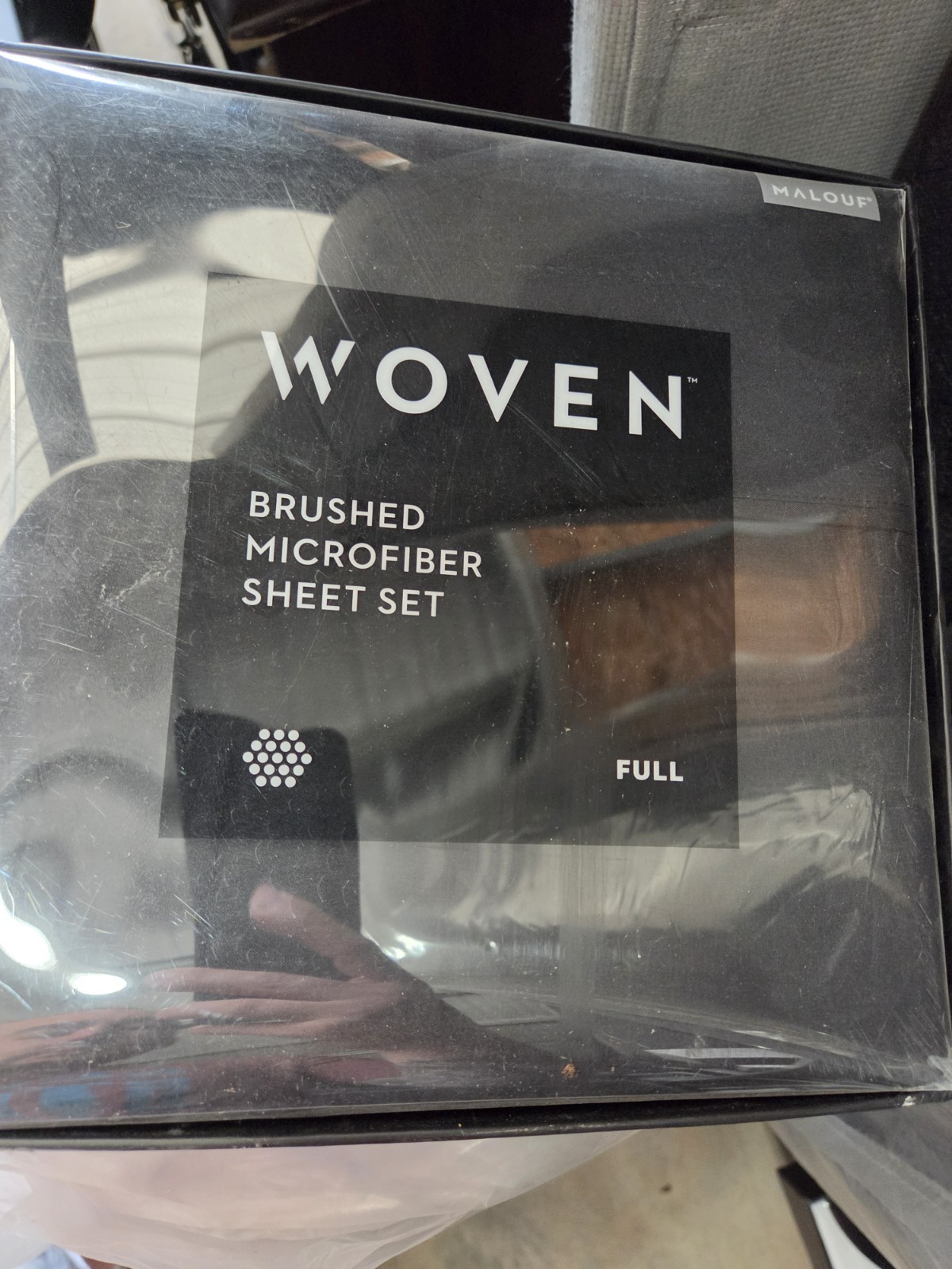 Malouf Brushed Microfiber Full Black Sheet Set Woven