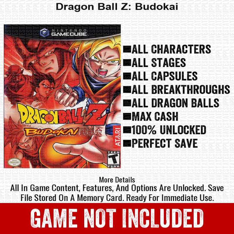 Dragon Ball Z Budokai 100% Nintendo GameCube Memory Card Save CHEATS