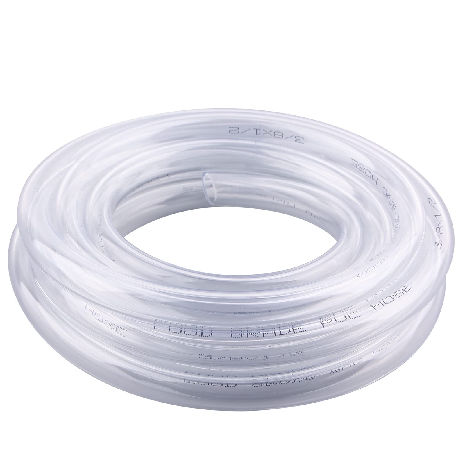 DERNORD PVC Tubing 3/8"ID X 1/2"OD Flexible Clear Vinyl Hose 10 Feet,