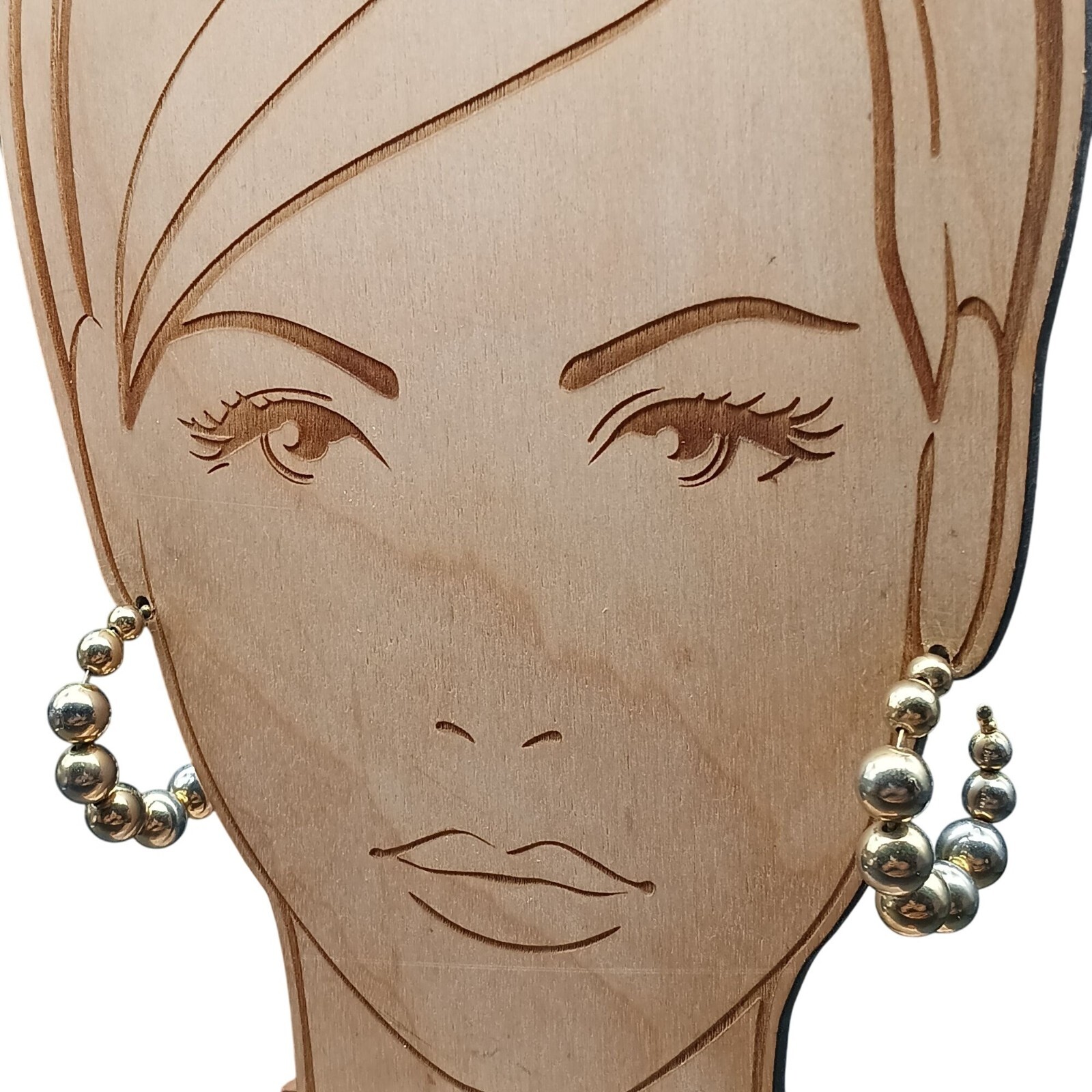 Gold-Tone Vintage Graduated Beaded Hoop Earrings