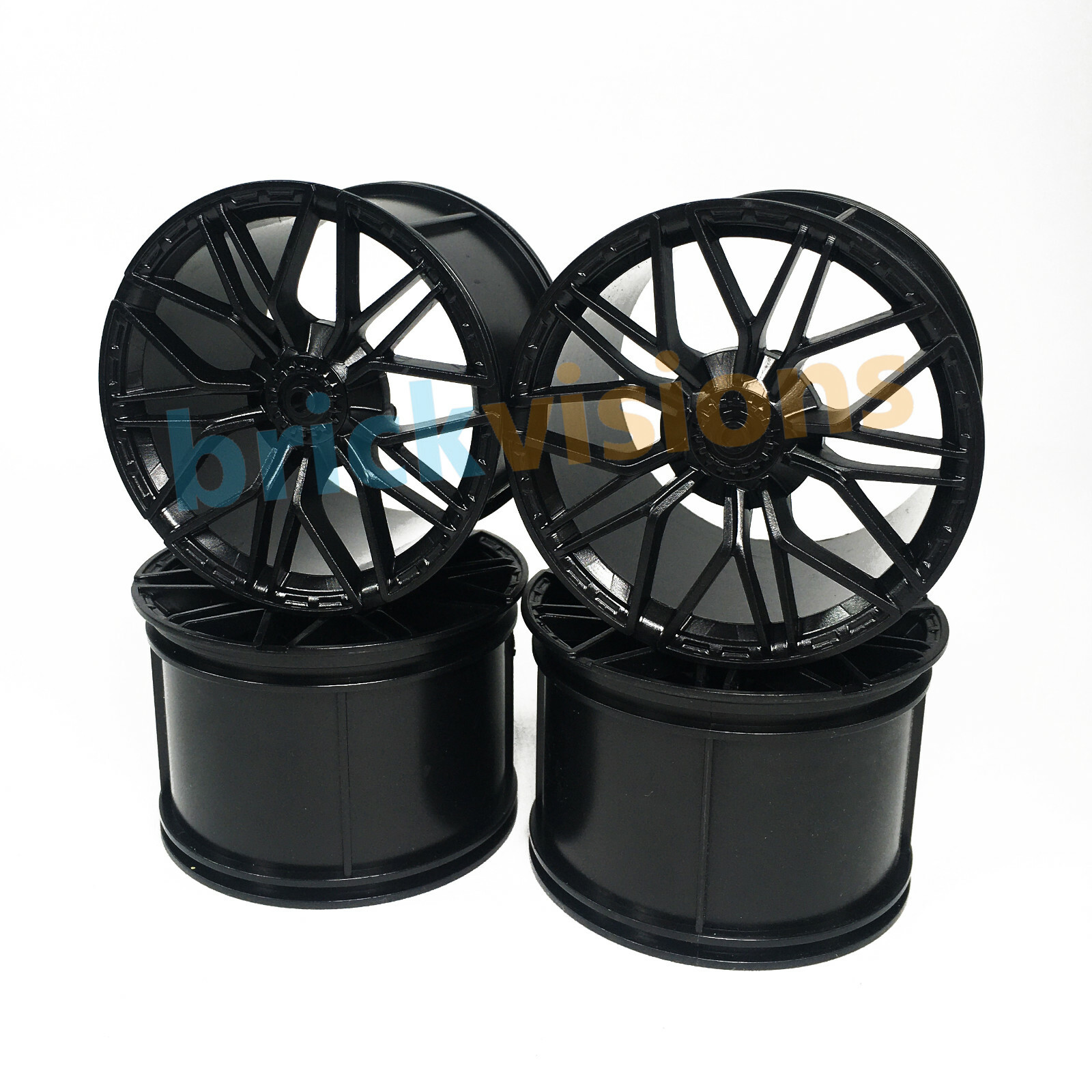 Custom 4 pcs Black(not Chrome) rims wheels hubs 68577 for Lego 42115 42083 MOC