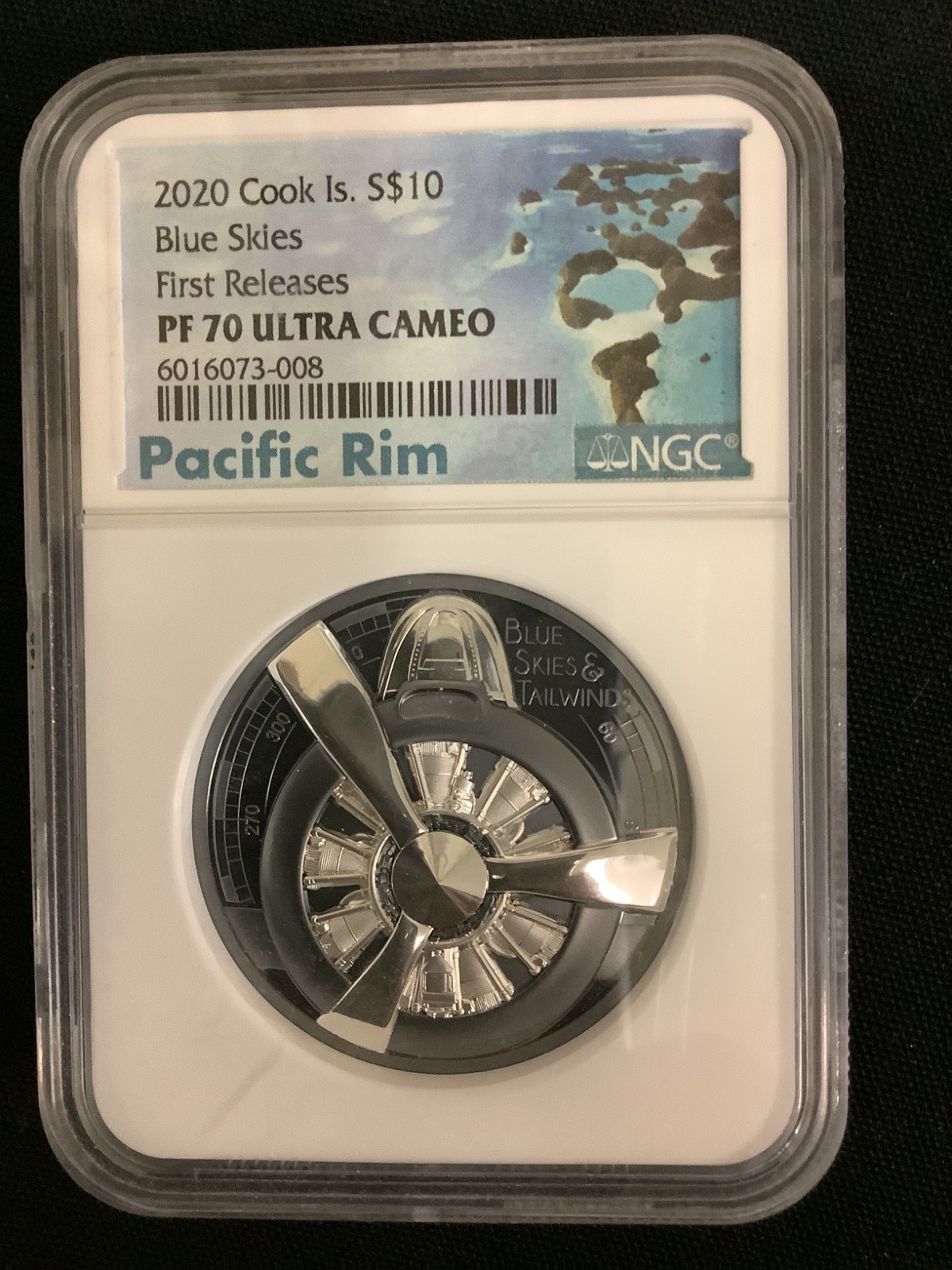 2020 Cook Islands Blue Skies-Propeller PCGS PR70DCAM FDOI 2 Oz .999 Fine Silver
