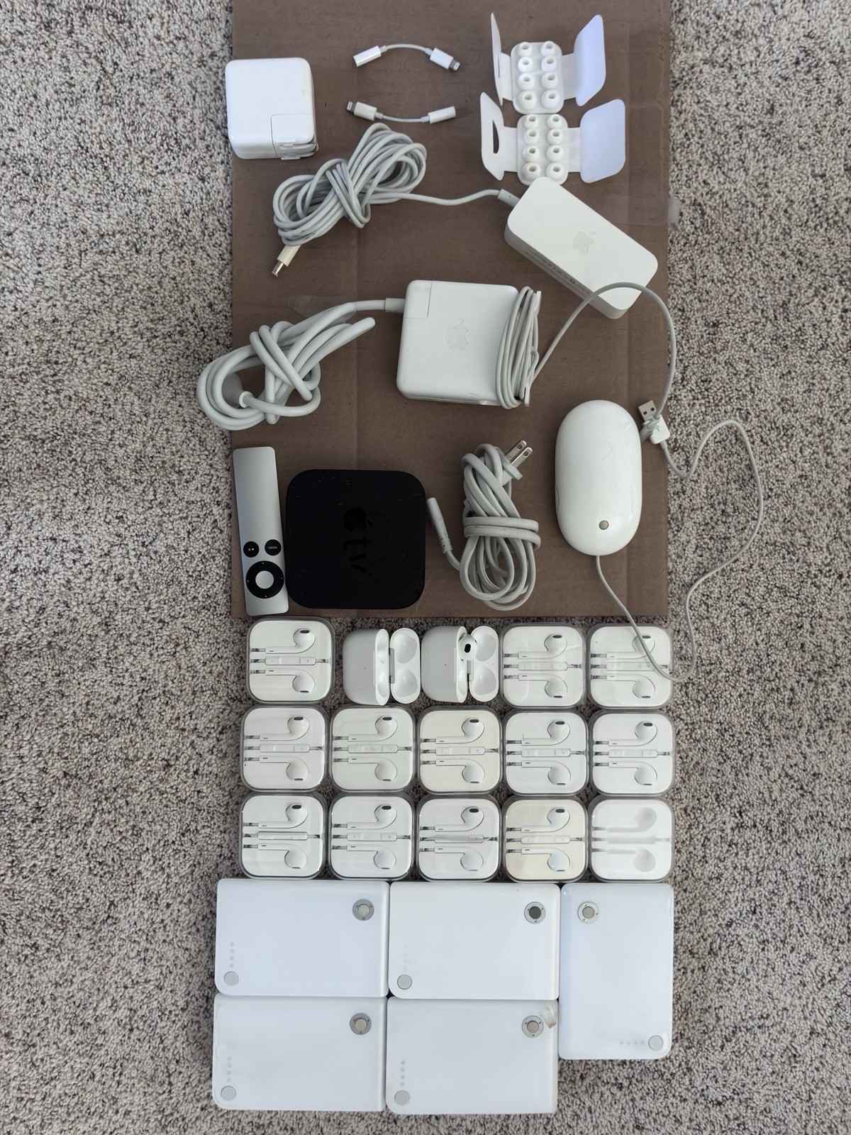 Apple Products Lot AirPods, EarPods, Chargers, Apple TV, iBook batteries!