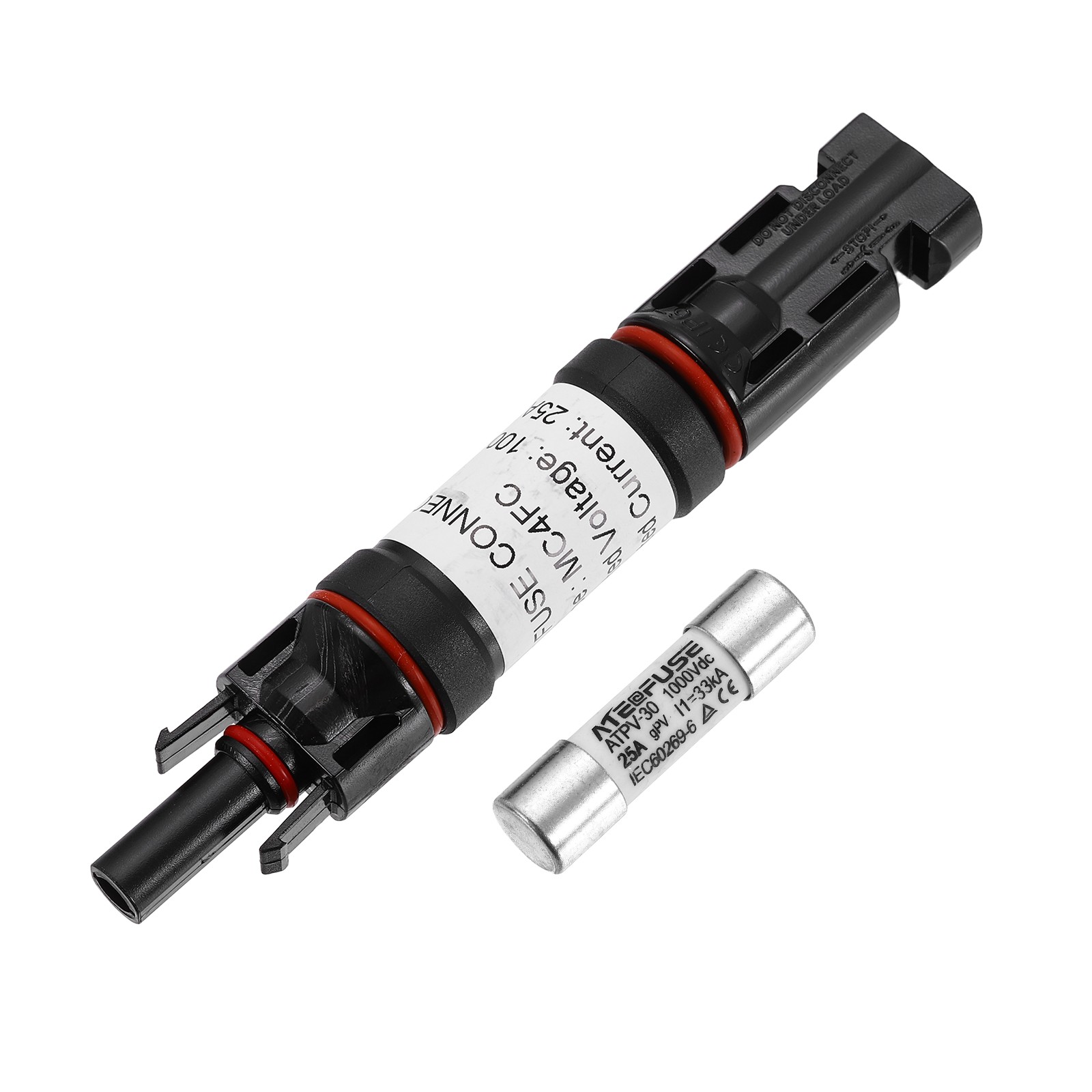 1Set 25A Solar Fuse Holder Inline with Fuse for Solar Photovoltaic System