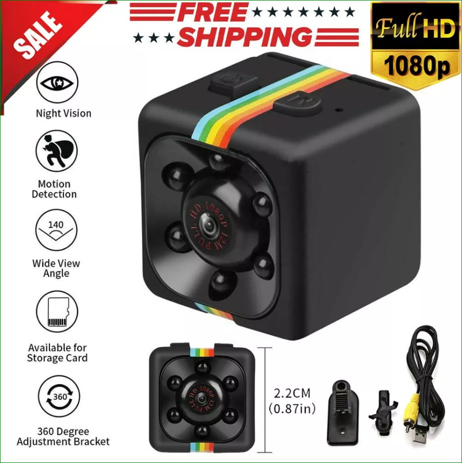 Mini Camera 1080P Portable Small HD Nanny Cam Night Vision and Motion activated