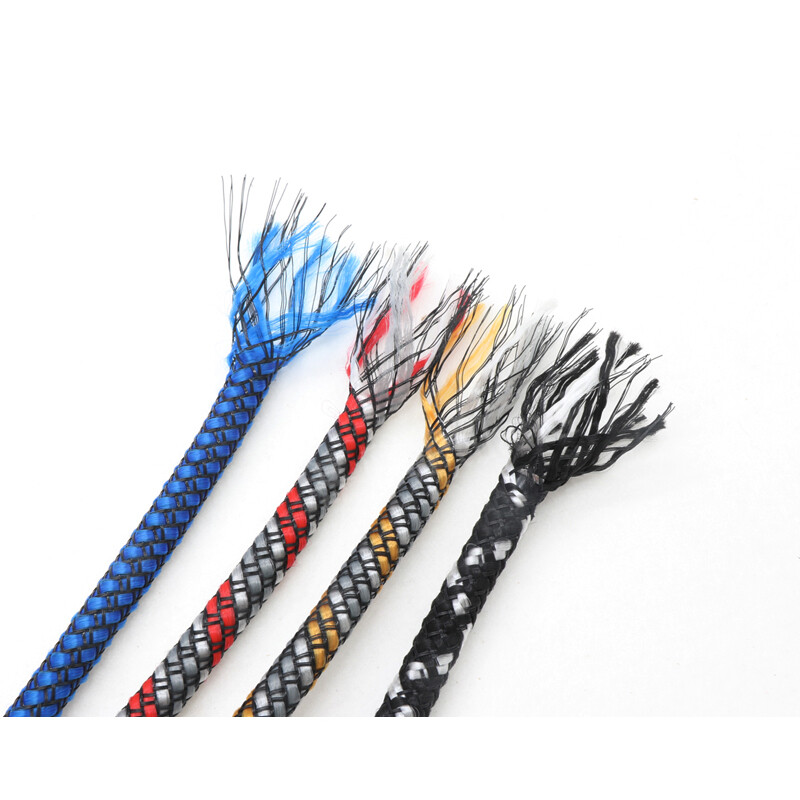 PP Cotton Yarn Braided Mesh PET Expandable Cable Sleeving 4/8/12MM