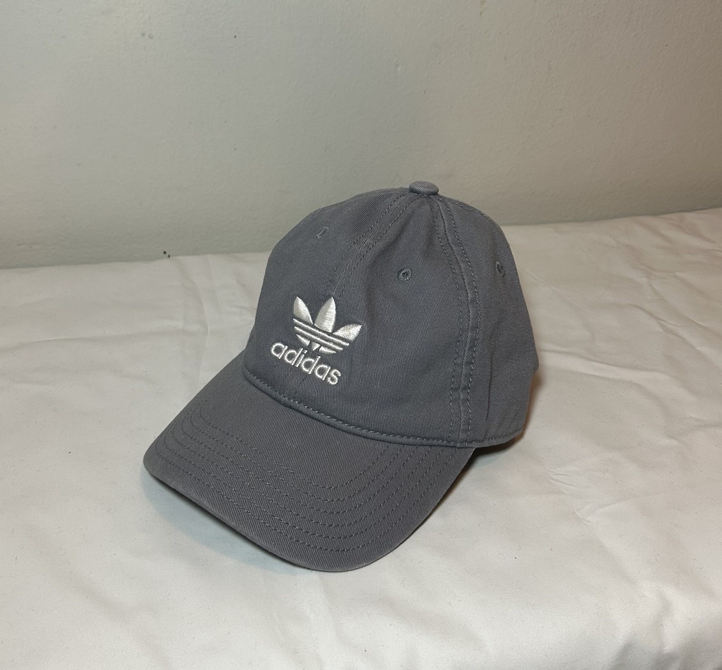 Adidas Gray Baseball Cap With White Logo