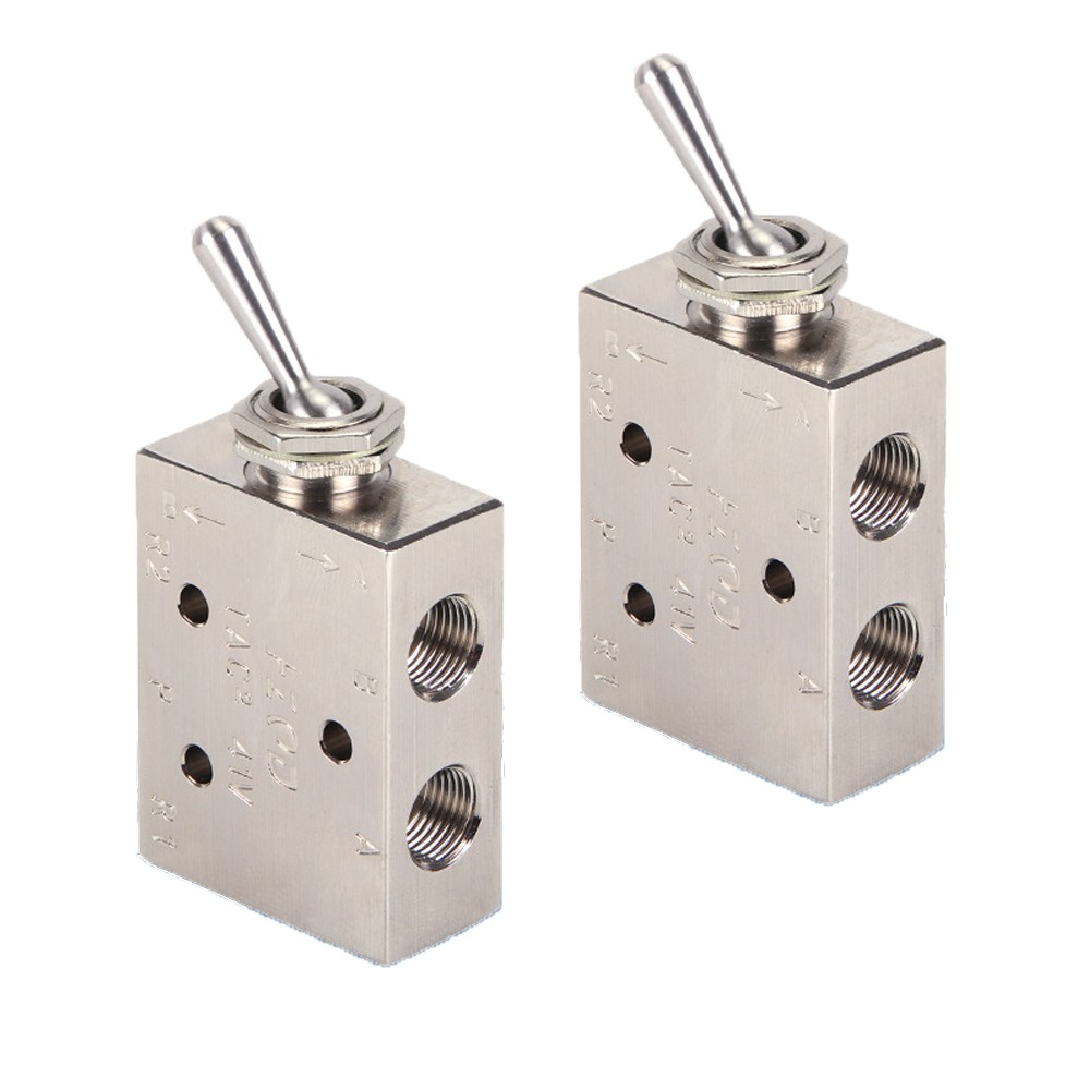 2X 1/8" Air Pneumatic 2 Position 3 Way ON OFF Switch Knob Toggle Valve TAC2-31V