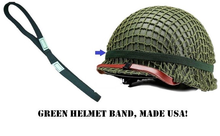 HELMET BAND GREEN w/ CAT EYE for M1 PASGT MICH ARMY USMC MILITARY USA Made