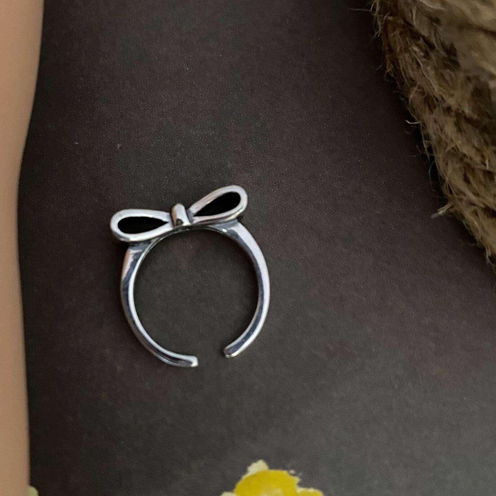 Sterling Silver Bow Toe Ring Midi Ring