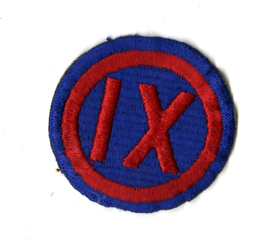 IX Corps Ripple Weave Patch White Back WWII Original Pacific