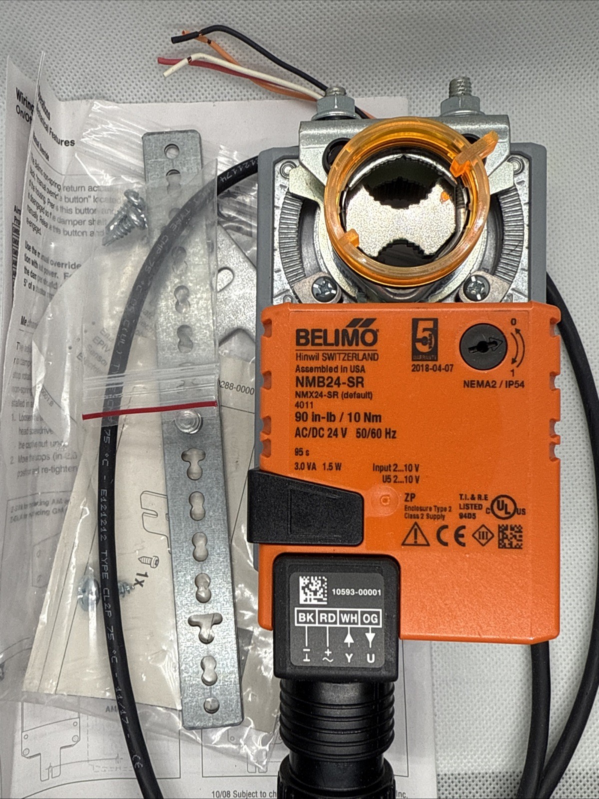 Belimo NMB24-SR Damper Actuator, 90 in-lb [10 Nm], AC/DC 24V 50/60 Hz