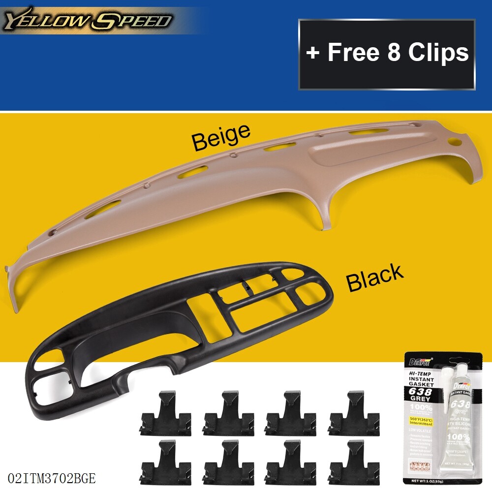 Instrument Panel Dash Bezel&Dash Board Cover Pad Overlay Fit For 98-02 Dodge Ram